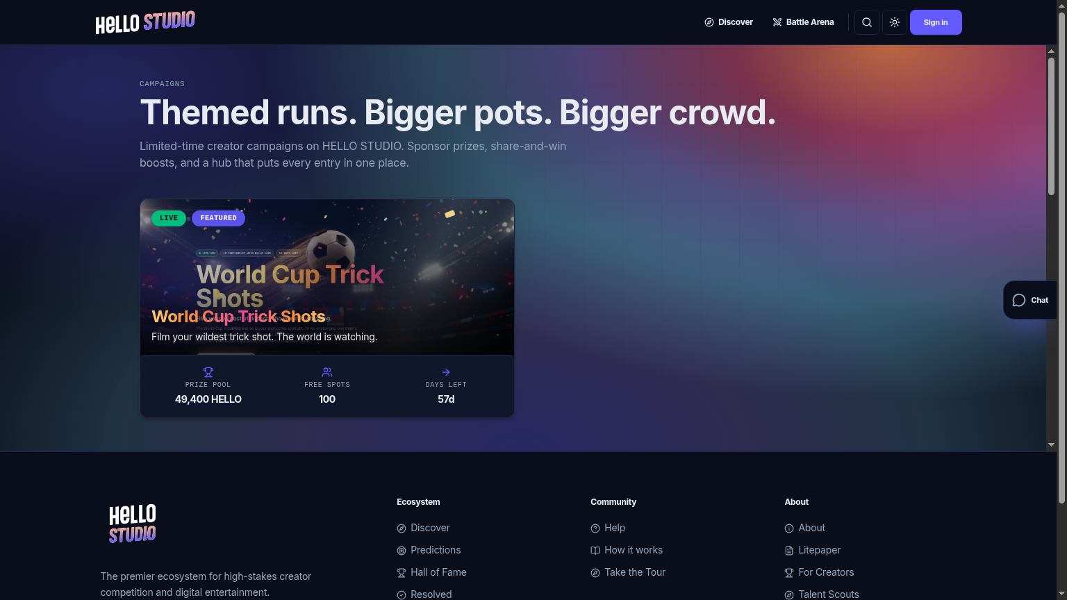 Missions — Sponsor-funded prize pools